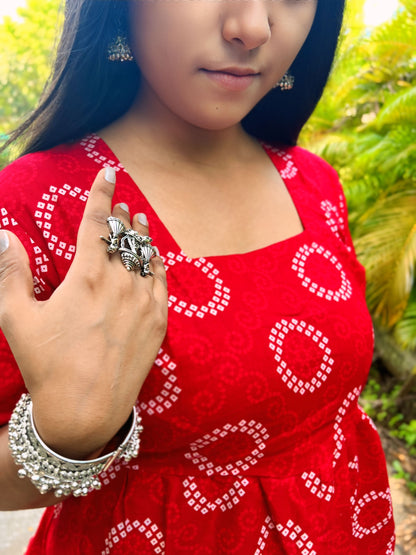 लाल परी Peplum Tie Top