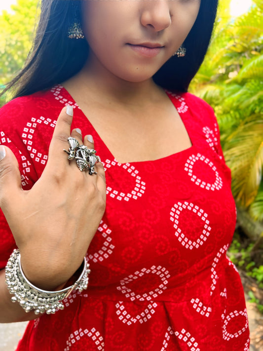 लाल परी Peplum Tie Top