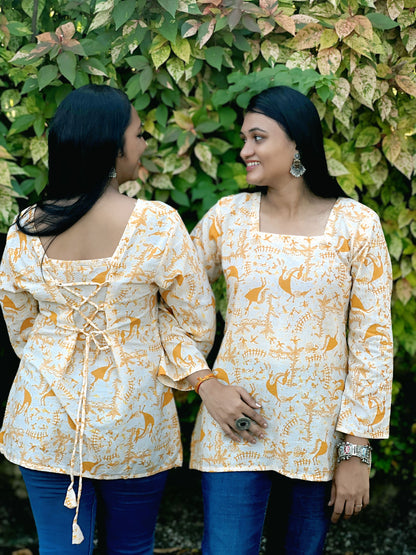 हिरणी Back Tie Bell Sleeve Top